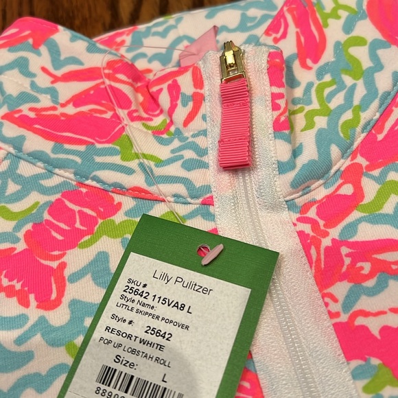 Lilly Pulitzer girls little skipper popover & chrissy shorts lobstah roll L NWT - Picture 8 of 13